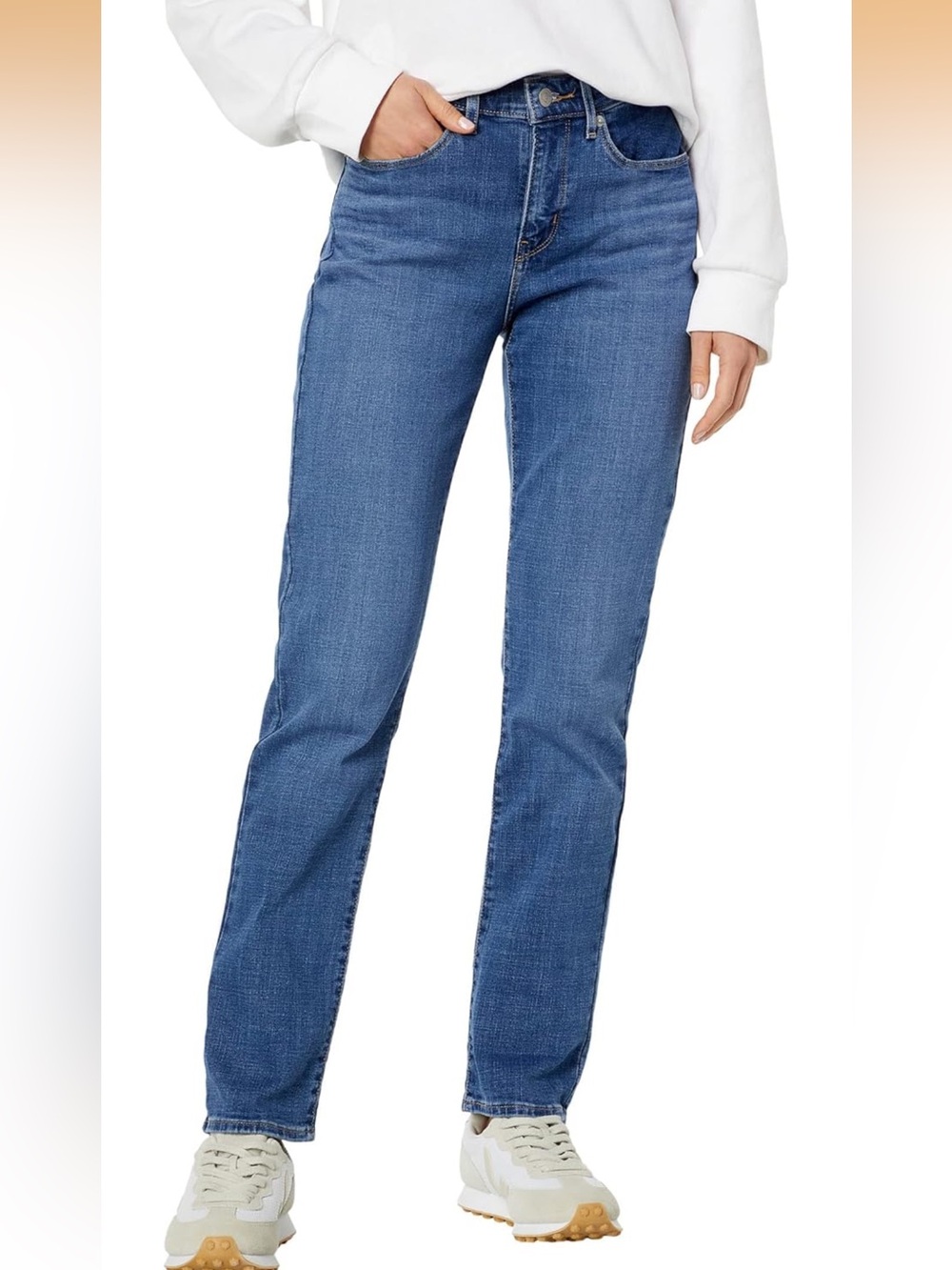 Levi’s Classic Straight Jeans | Medium Wash | Size 10 | Red Tab | Leather Patch